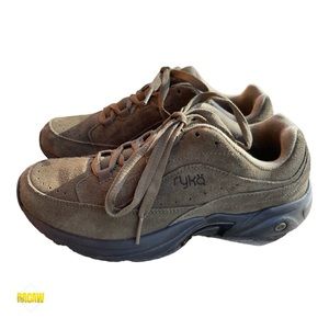 SOLD.  Ryka Catalyst III Olive Suede Lace Up Walking Sneakers Shoes